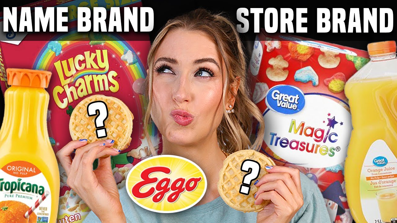 NAME BRAND vs GENERIC BREAKFAST FOODS Taste Test... Which one is ACTUALLY better??