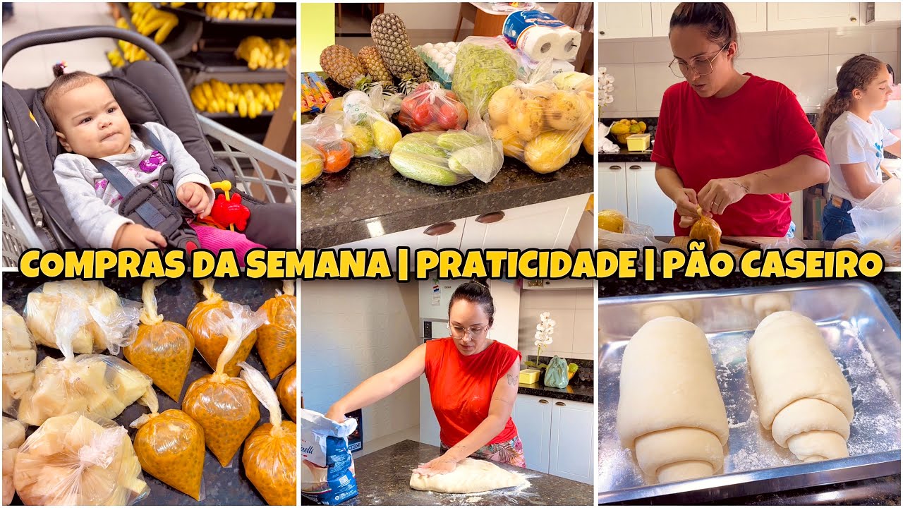 COMPRA DE REPOSIÇÃO DA SEMANA | PÃO CASEIRO FÁCIL E FOFINHO | FIZ POLPA PRA CONGELAR | mãe de cinco