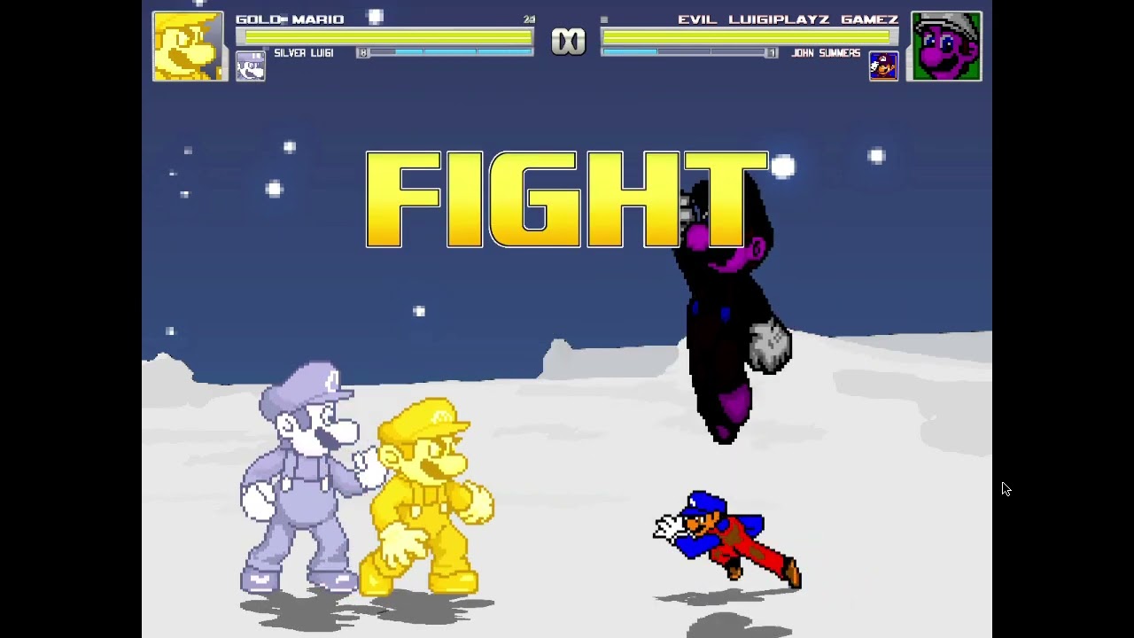 MUGEN Survival #215: SSB Gold Mario(eu) e SSB Silver Luigi