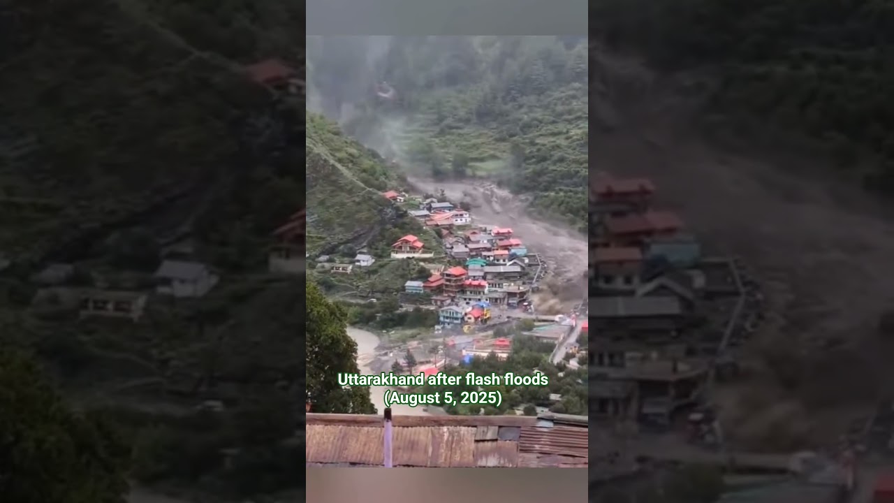 After&nbsp;flash floods triggered by torrential rain hit the Kheer Ganga river,August 5,2025#shorts