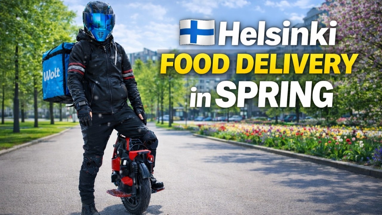 16.03.26 Come Back after 2 week pause. Spring food deliveries on Electric Unicycle in Finland!