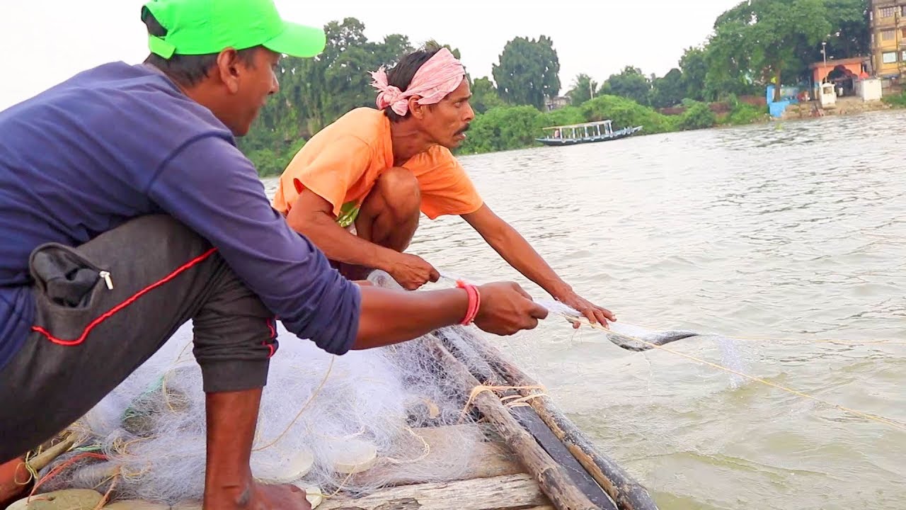 Catch n Cook Fish In Ganges River - Cooking hilsa fish Recipe by Fisherman