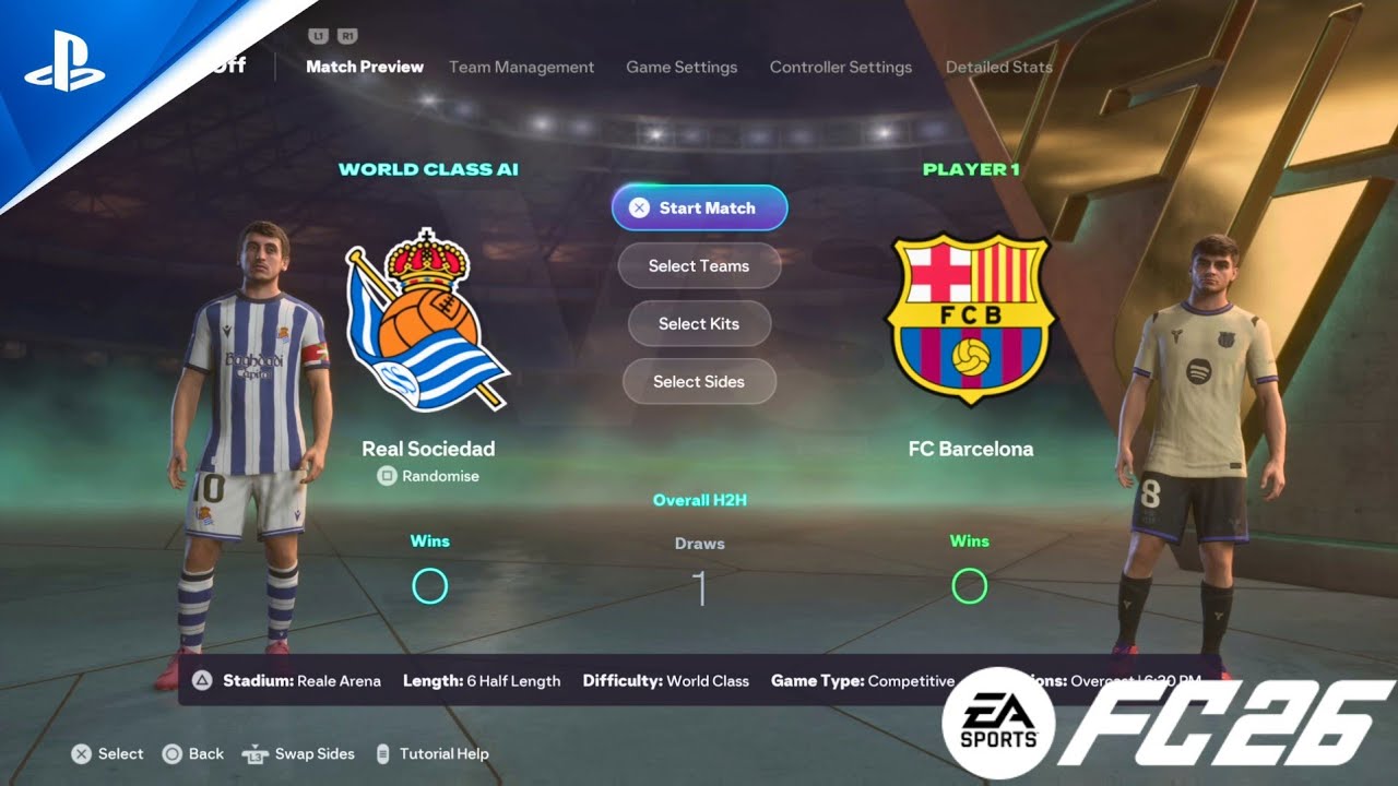 (Ps5) Real Sociedad vs Fc Barcelona Fc 26 La Liga [4K 60FPS]
