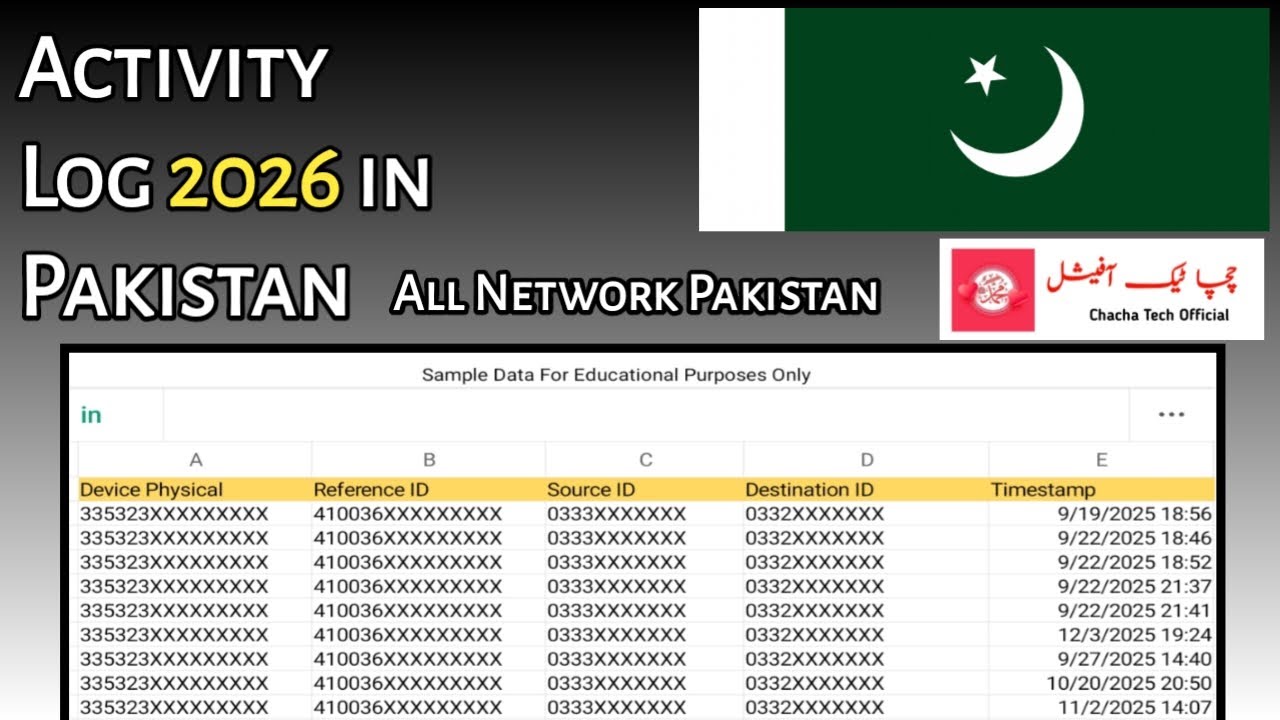Telecommunication Usage History in Pakistan 2026 | Method 02: Access Your Own Call Logs in Excel