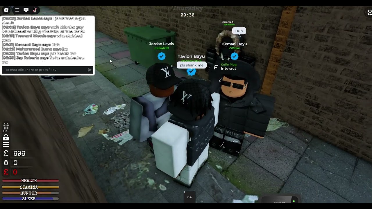 Getting shanked in trap n bang Roblox but he dies instead!!!