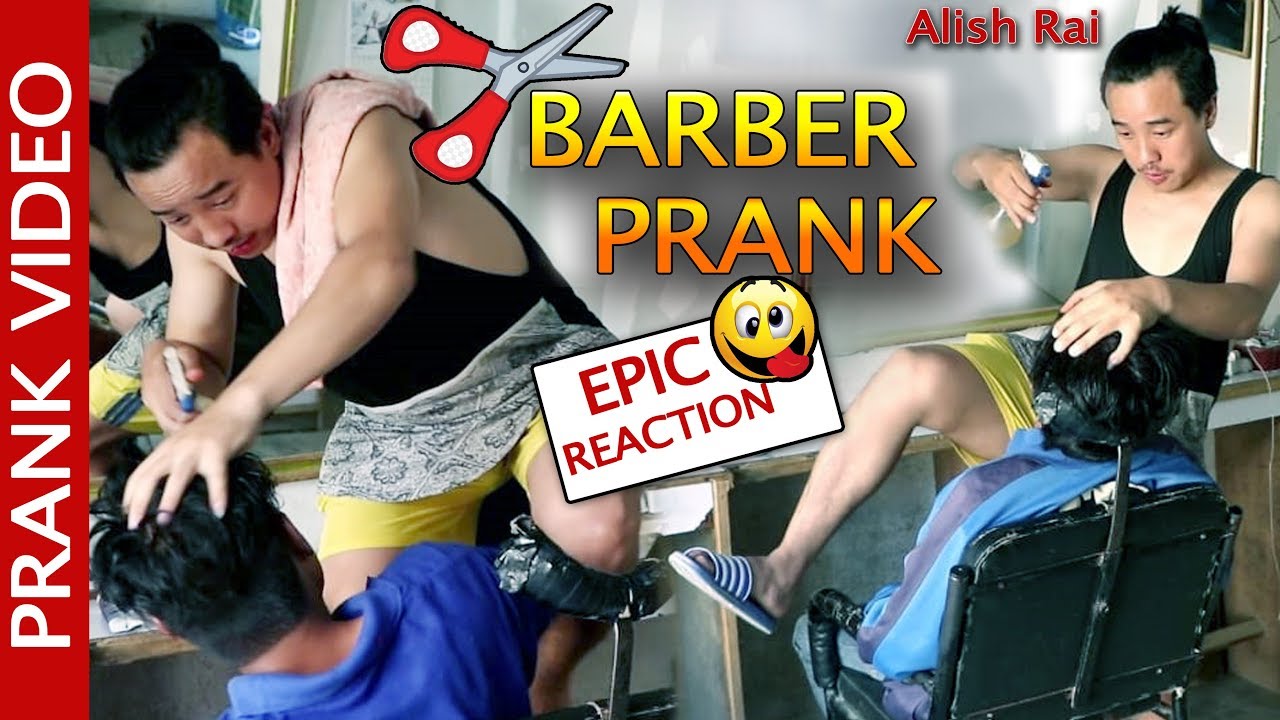 nepali barber prank || epic reaction || new nepali prank video || funny prank || alish rai ||