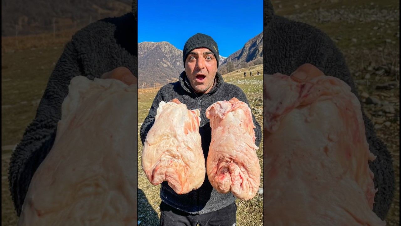 Cooking Lamb Tail Fat Under the Snow ❄️ Unique Fire Cooking #food #cooking #lamb