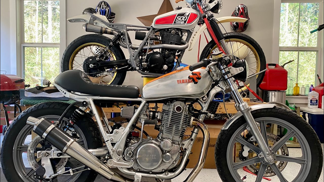 Wiring started on 1976 Yamaha XT500 and broken electric starter update on SR500