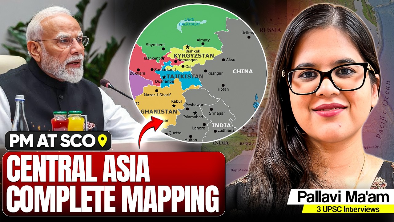 Central Asia Mapping Explained | UPSC CSE 2027 Geography | Complete Map Study | Pallavi Mam