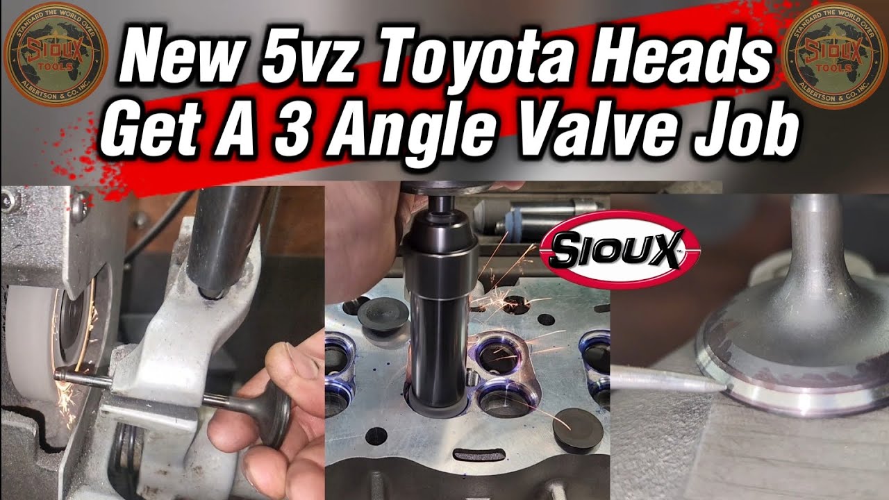 Brand new toyota 5vz cylinder heads get a 3 angle valve job.