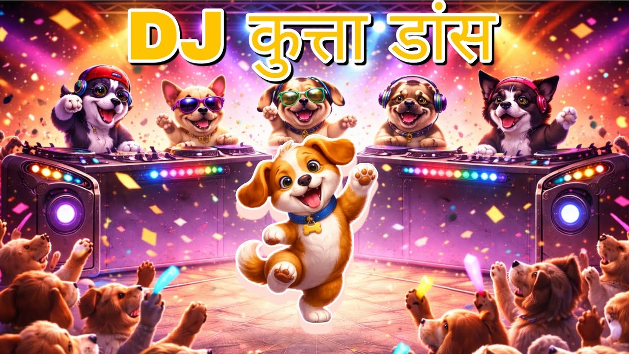 DJ कुत्ता डांस 🐶🔥 | Cute Dog Dance Party Video | Full Family Fun #DJKuttaDance