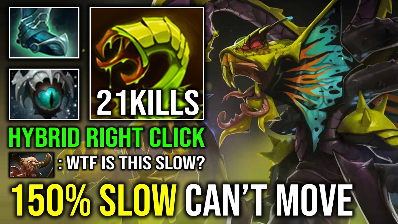 WTF 150% Slow Can't Move Unlimited Poison Gale Eye of Skadi Hybrid Right Click Venomancer Dota 2