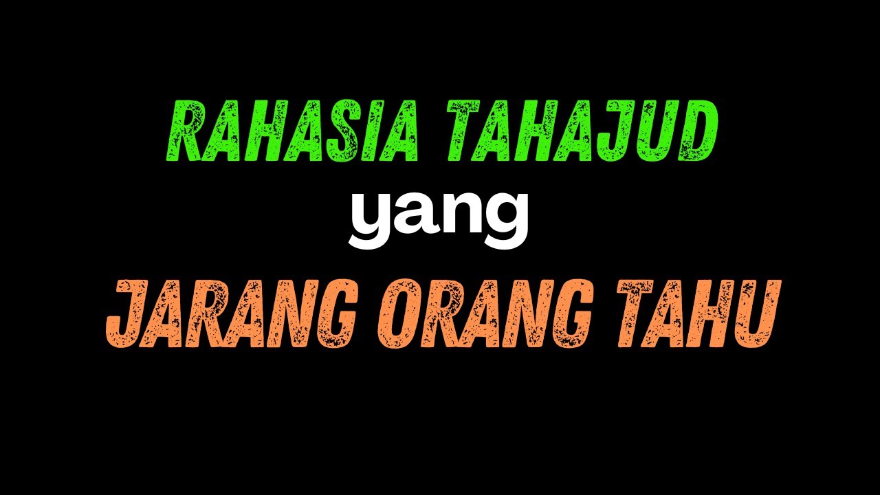 RAHASIA TAHAJUD YANG JARANG ORANG TAHU #adihidayat