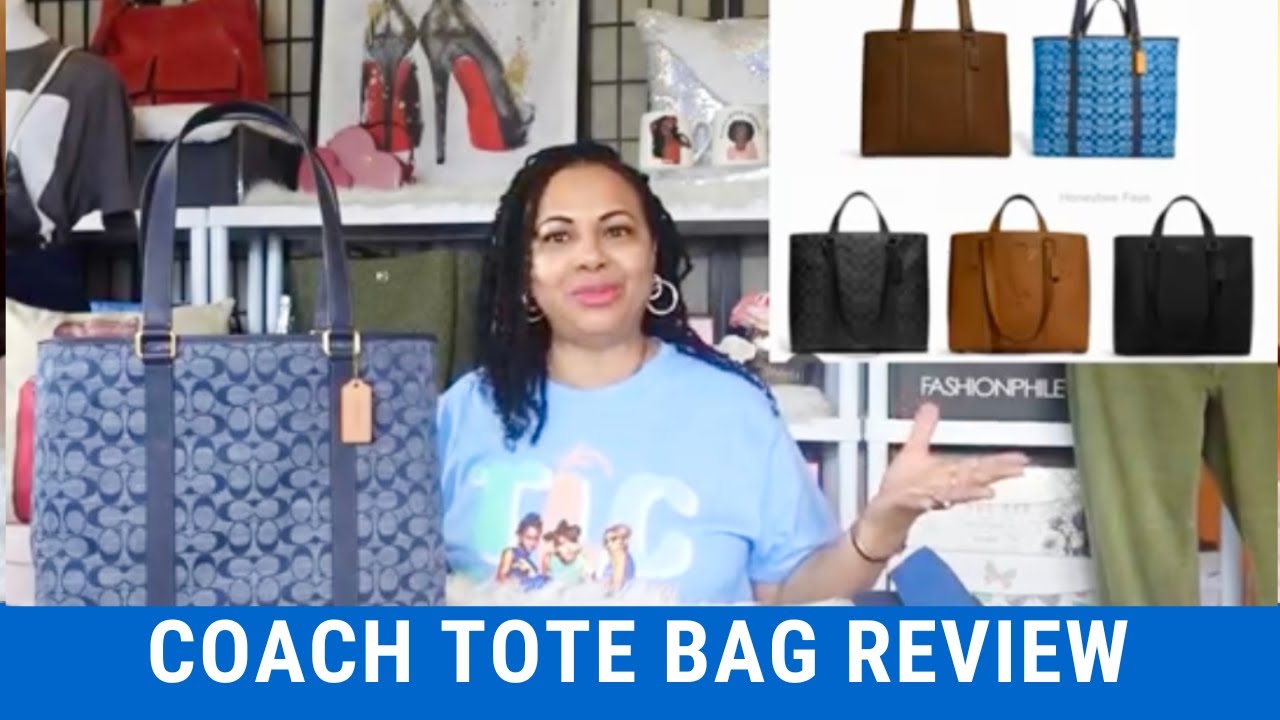 💙 COACH TOTE BAG REVIEW: Coach Hudson Double Handle Tote in Signature Chambray 💙 Denim #coach