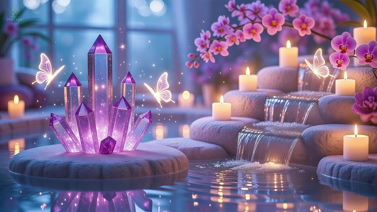 Relaxing Spa Piano + Gentle Water Sounds 🌿 Relieves Stress, Calm Anxiety & Depression, Deep Sleep