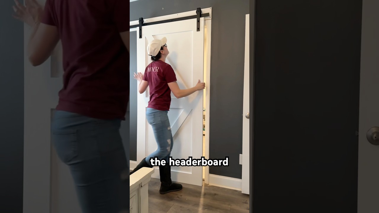 Installing a sliding barn door is EASY just follow these steps! #homeupdates #doityourself #diy