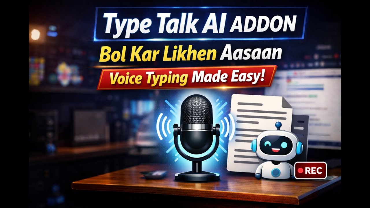 Type Talk AI Addon | Voice to Text Full Guide,Type Talk AI Addon – Bol kar Typing ka Asaan Tareeqa!