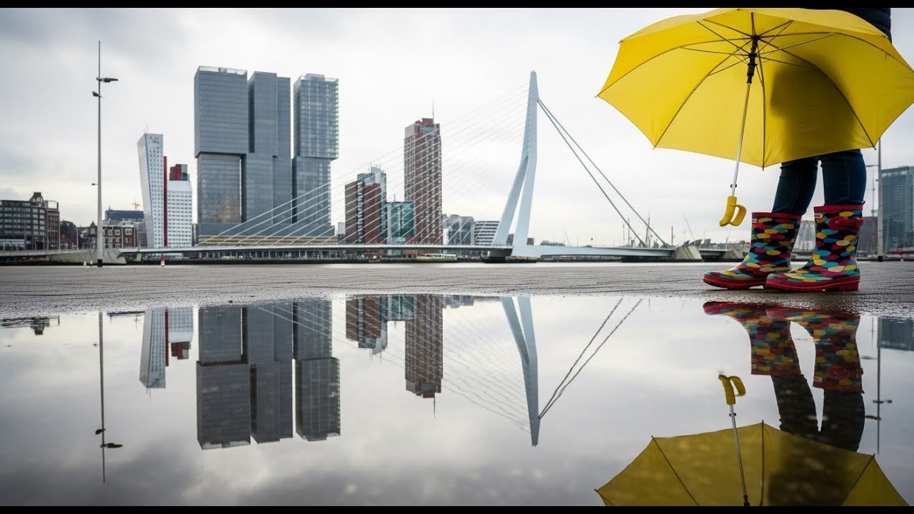 4K | Soft Rain Walk in Rotterdam 🇳🇱😱 -  Walking Tour 2025