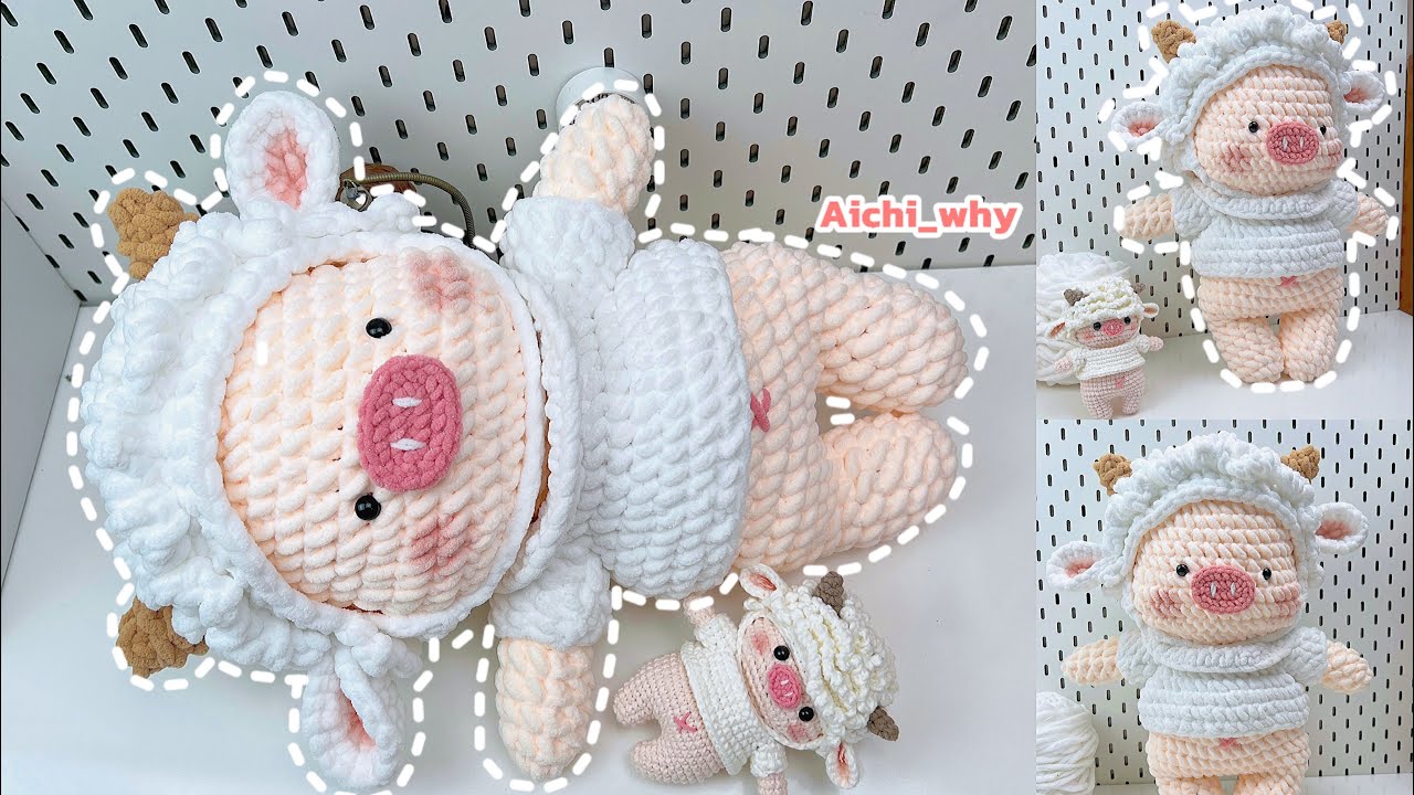 Crochet Sheep Pig || Hướng dẫn móc len Heo Cừu || Hướng dẫn móc chi tiết cho người mới bắt đầu