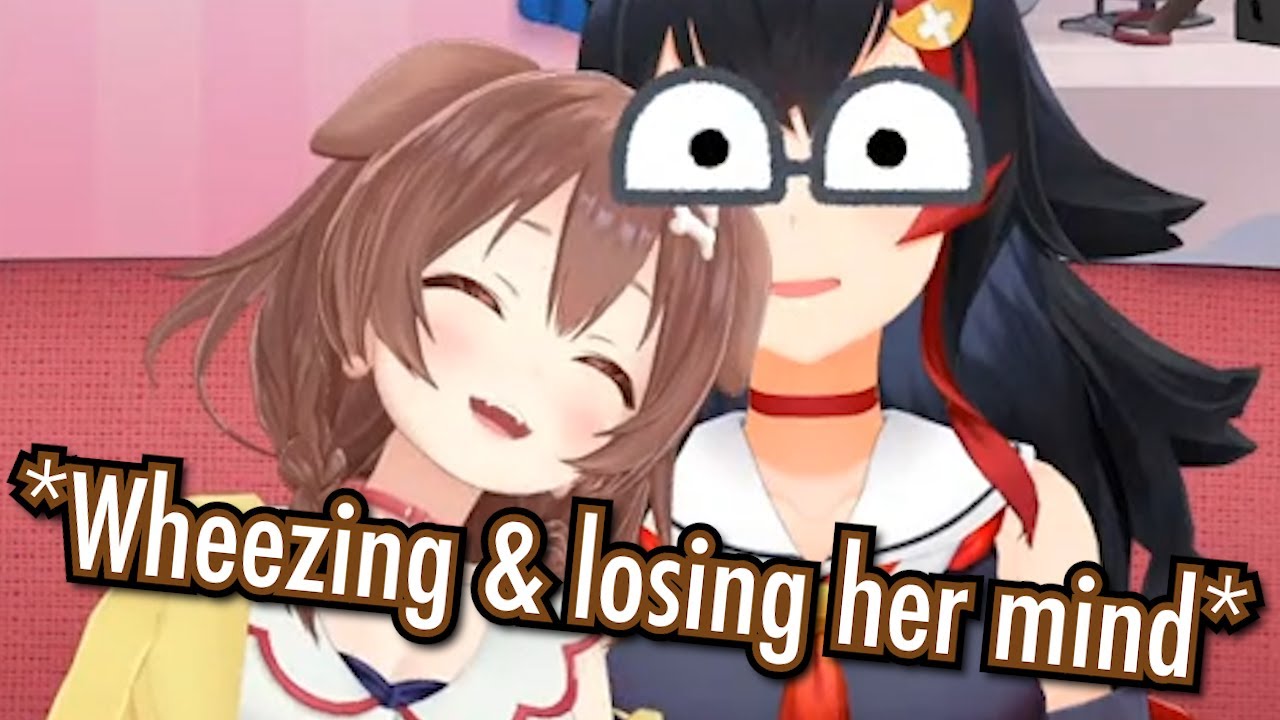 Korone & Mio's hardest wheeze laugh ever as Korone keeps messing with her stream assets