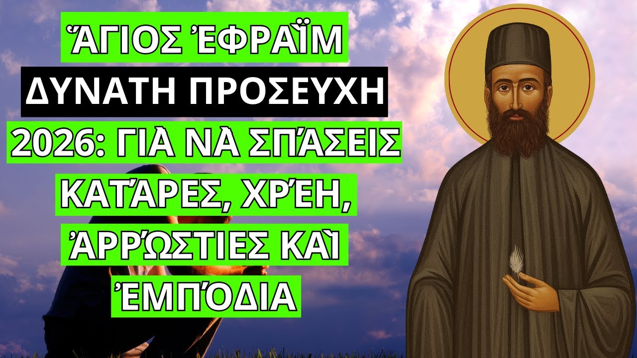 Ἅγιος Ἐφραῒμ – ΔΥΝΑΤΗ ΠΡΟΣΕΥΧΗ 2026: γιὰ νὰ σπάσεις κατάρες, χρέη, ἀρρώστιες καὶ ἐμπόδια