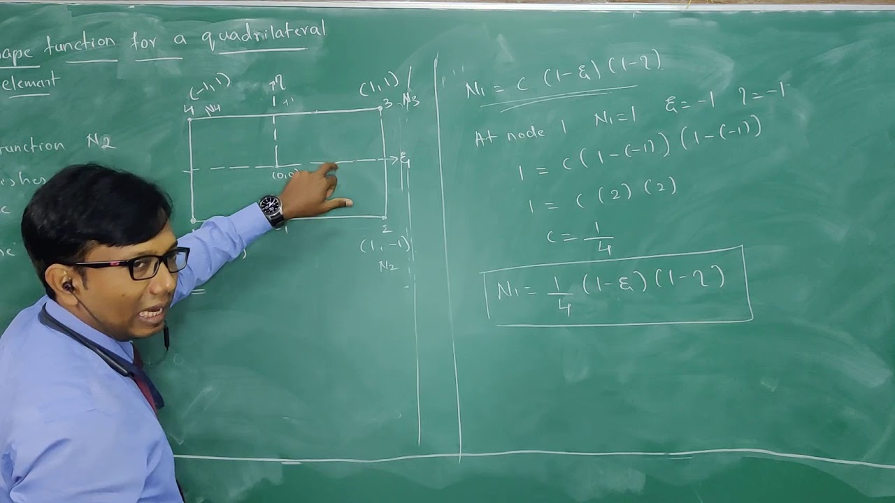 derivation of shape function for quadrilateral element