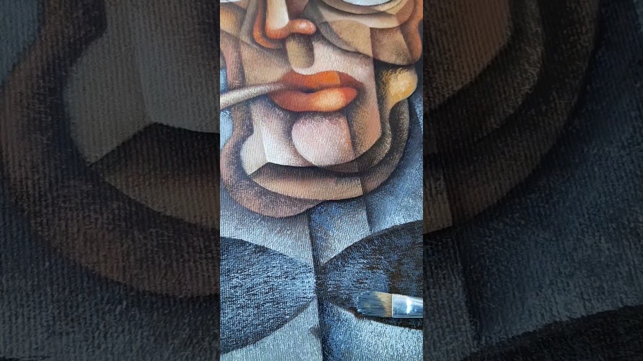 CUBIST PORTRAIT by Eugene Ivanov. Watch  the  process. Episode 3.