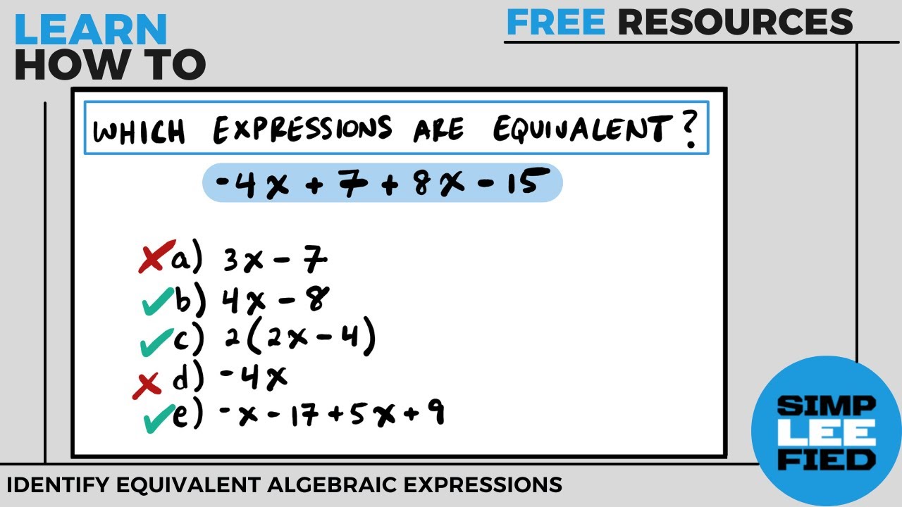 Identifying Equivalent Expressions [4 Practice Problems]