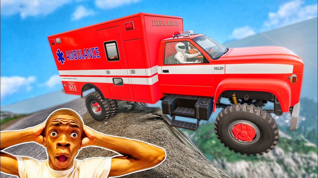 Скорая помощь против скалистых дорог 😱 #2 - [BeamNG.Drive]