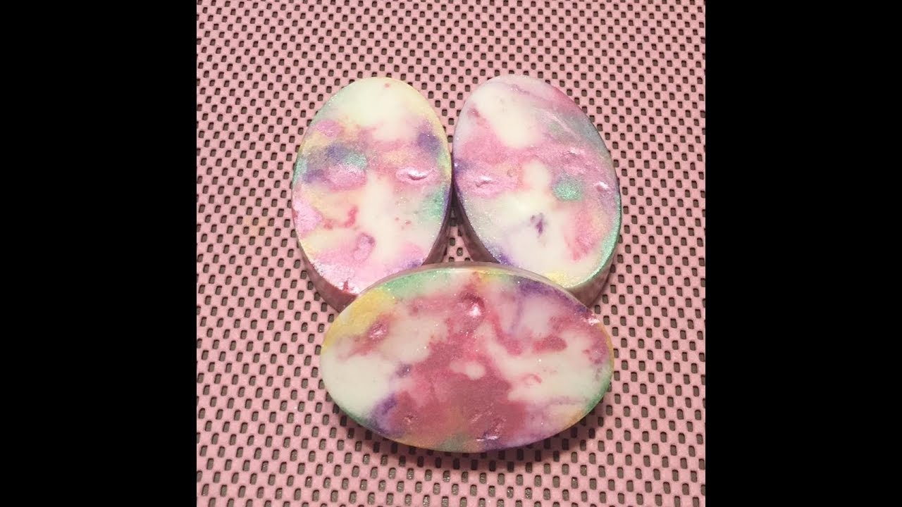 DIY Tie Dye Marbling Effect Melt and Pour Soap w/ Sweet Almond Oil & Scented in Sweet Pea Fragrance