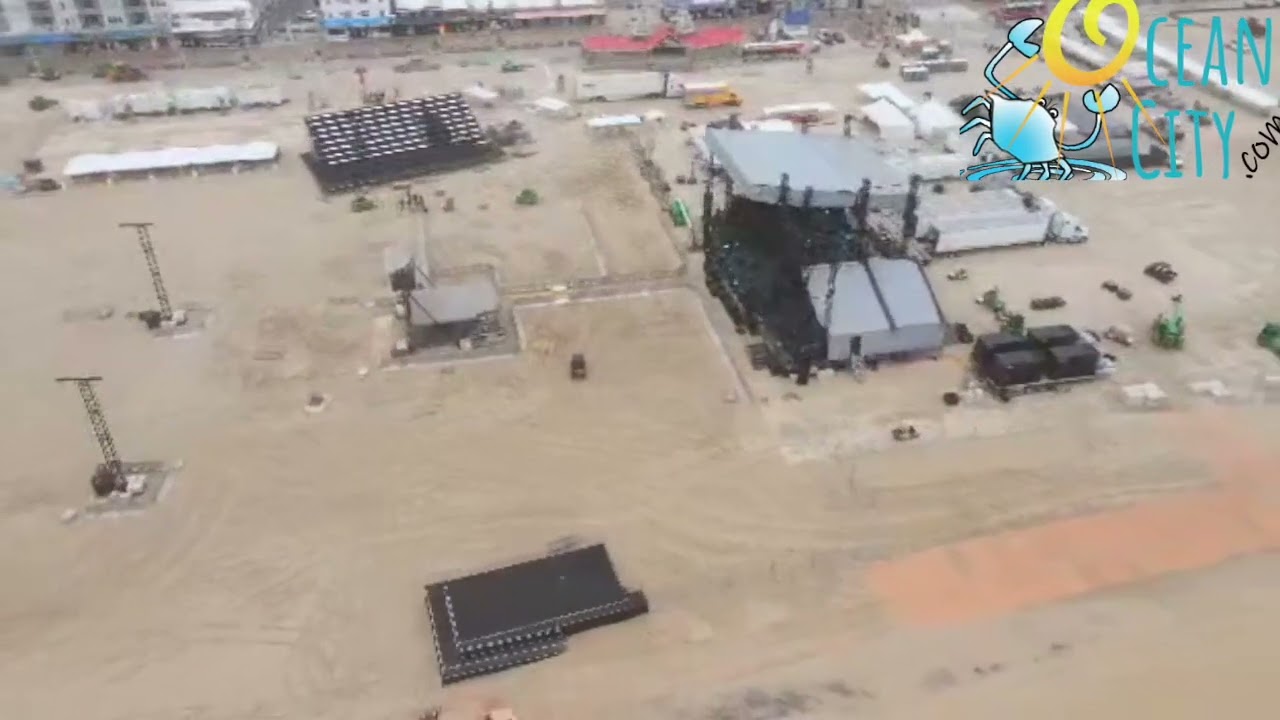 Setting up for Oceans Calling Music Festival -