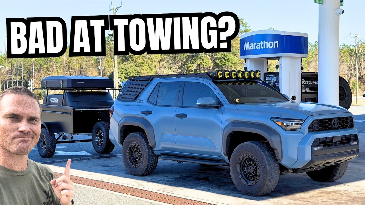 Насколько хорошо новый 4Runner с 4-цилиндровым двигателем справляется с буксировкой? Тест расхода...