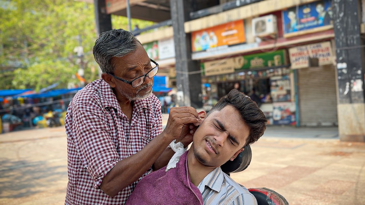 Waris Barber Give His BEST Service | Head Massage & Ear Cleaning With His Magical TOOLS | ASMR