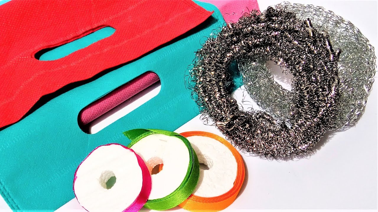 Unique Craft Idea With Steel Scrubber and Fabric Bag | Best Out Of Waste