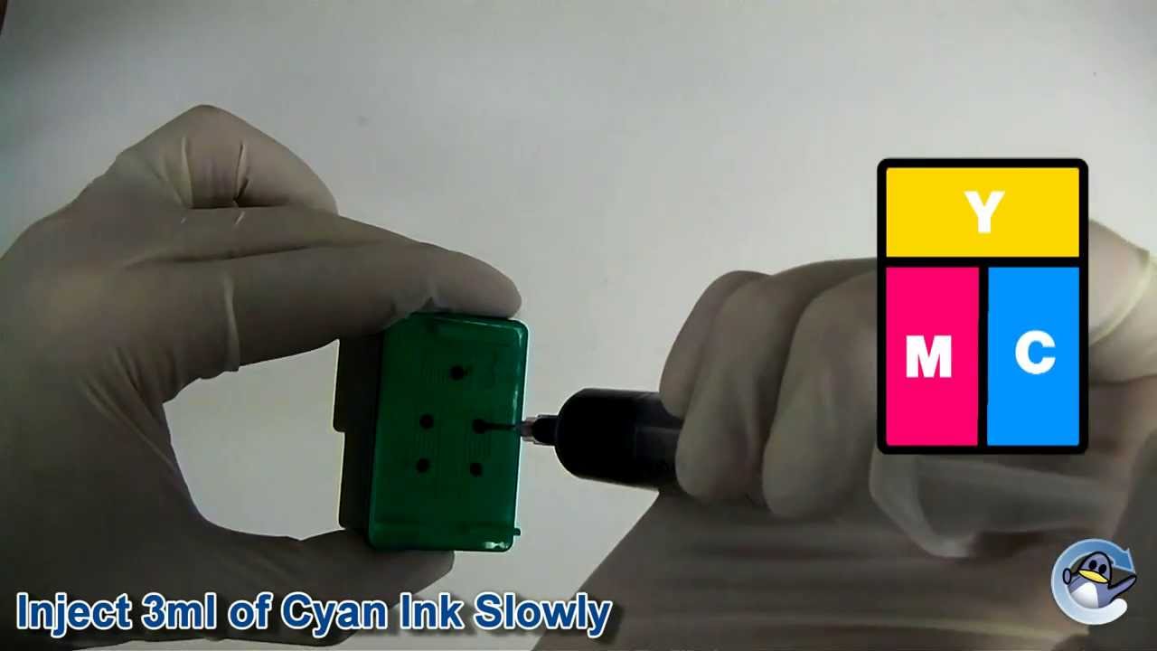 How to Refill HP 351 (CB337EE), HP 342 (C9361EE) or HP 343 (C8766EE) Colour Ink Cartridge