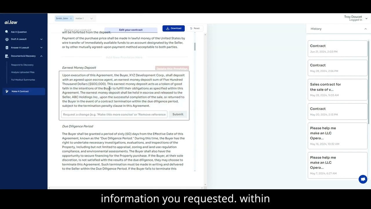 Draft a Complete Contract from Scratch Using AI - AI.Law