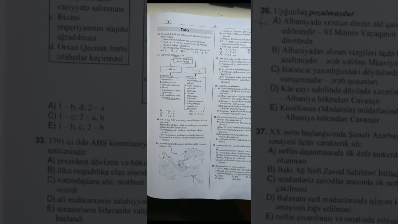 Tarix fənnindən III qrup üzrə A variantının izahı (14.07.2021)