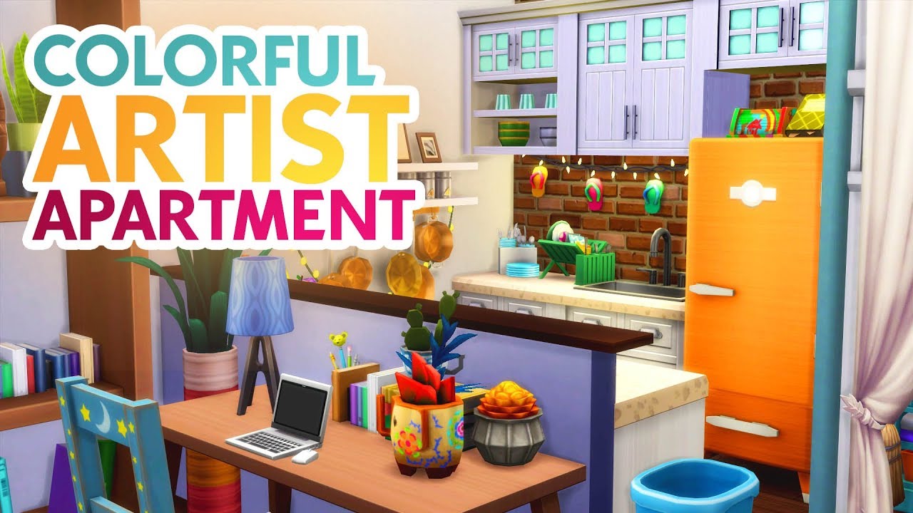 COLORFUL ARTIST APARTMENT // Sims 4 Speed Build