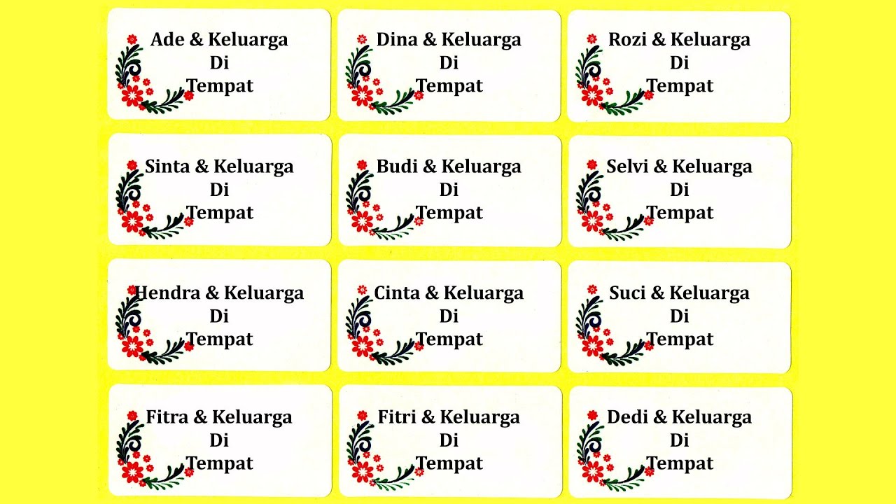 Cara Membuat label Undangan di Microsoft Word