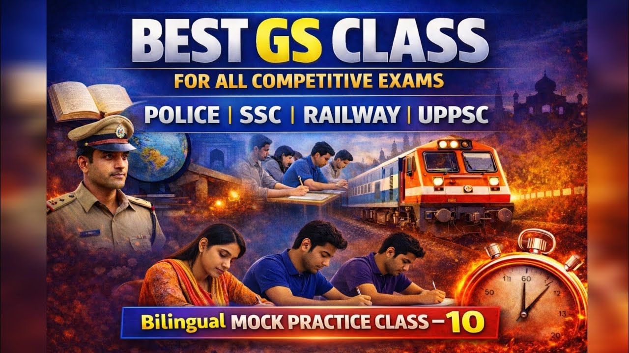 Best GS Class 🔥 Bilingual Mock Practice Class – 10 | Police • SSC • Railway • UPPSC