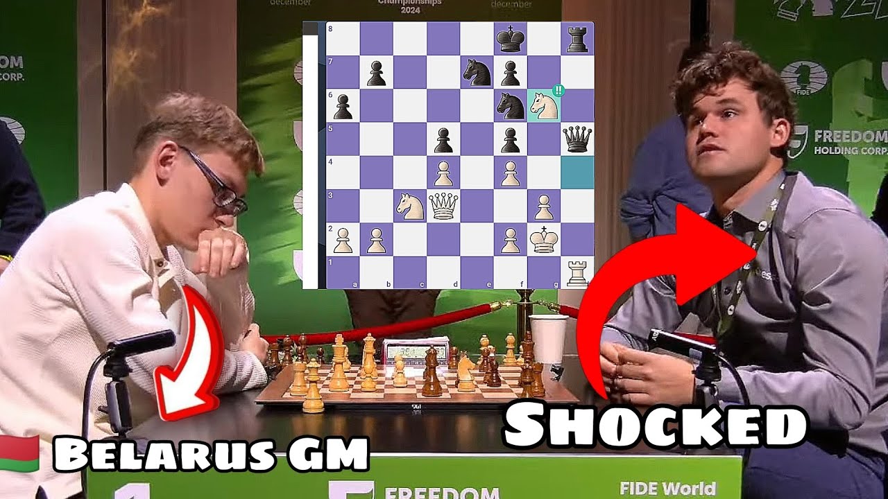 Denis Lazavik Shocks Magnus Carlsen with Brilliant Knight Sacrifice | World Rapid 2024