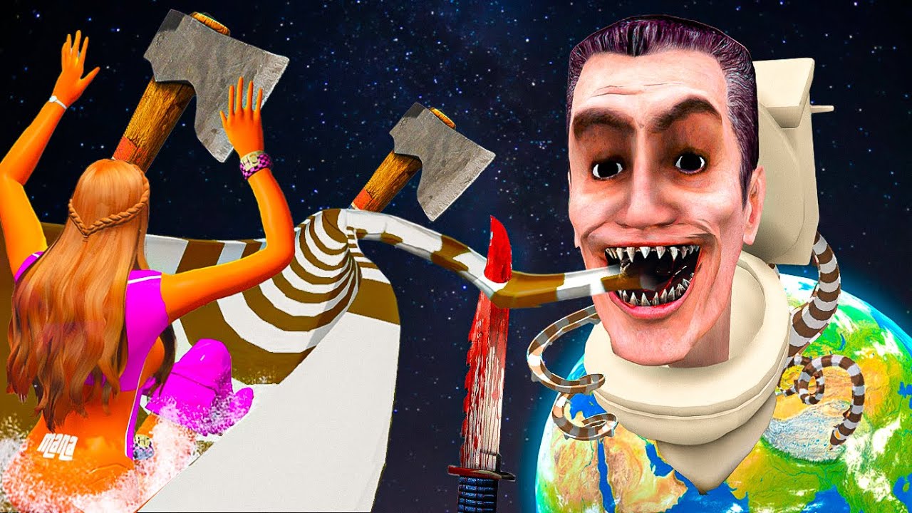 O GIGANTE E +PERIGOSO ESCORREGADOR DO SKIBIDI TOILET NO GTA 5!!
