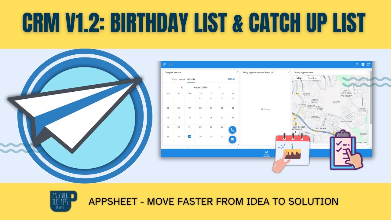 Master CRM App v1.2: Birthday List & Catch-Up List with AppSheet – Step-by-Step Guide
