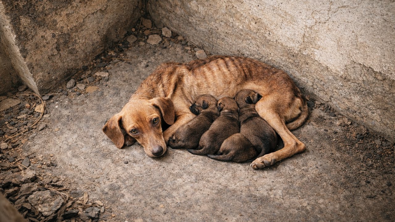 Locked Up with Her Puppies in Despair… She Had No Idea What Was Coming