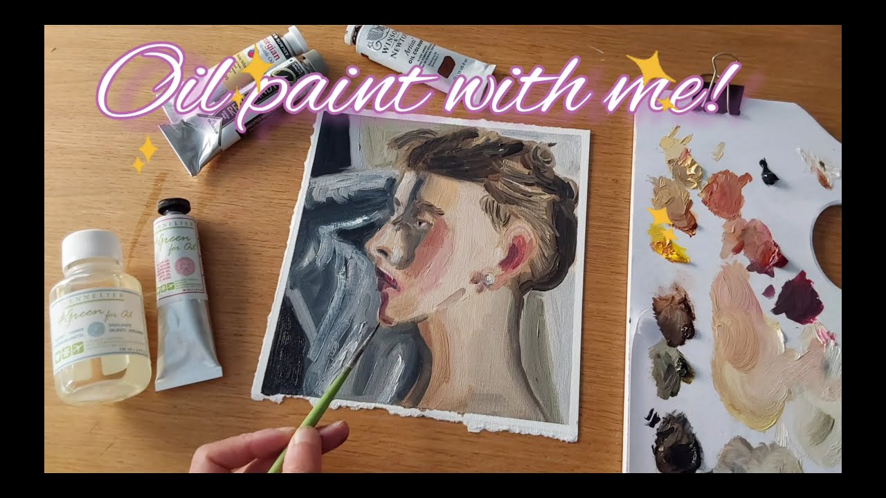 PAINTING AN OIL PORTRAIT AND TESTING SENNELIER ODORLESS AND NON TOXIC GREEN 🌿 RANGE MEDIUMS !