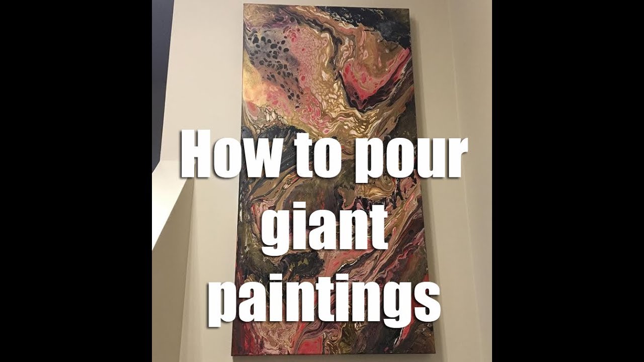 Giant poured painting art tutorial DIY by Maigan Lynn