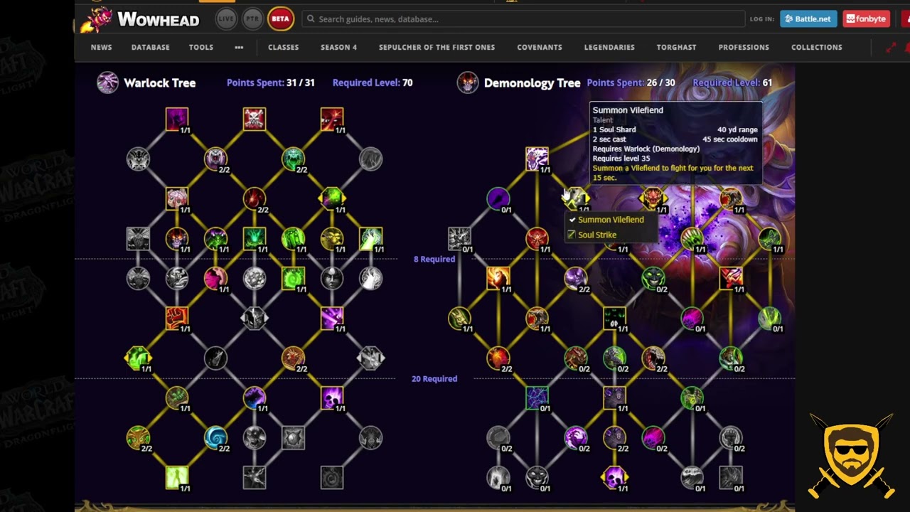 World of Warcraft: Dragonflight Alpha | Class Talent Trees | Demonology Warlock