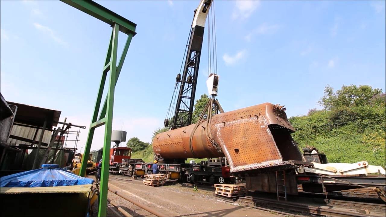 45 Ton Steam Crane lifts Canadian Pacific's Boiler