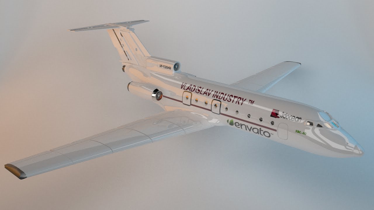 Speed modeling Cinema 4D R20 | Aircraft Yak-40 | Tutorial Cinema 4D