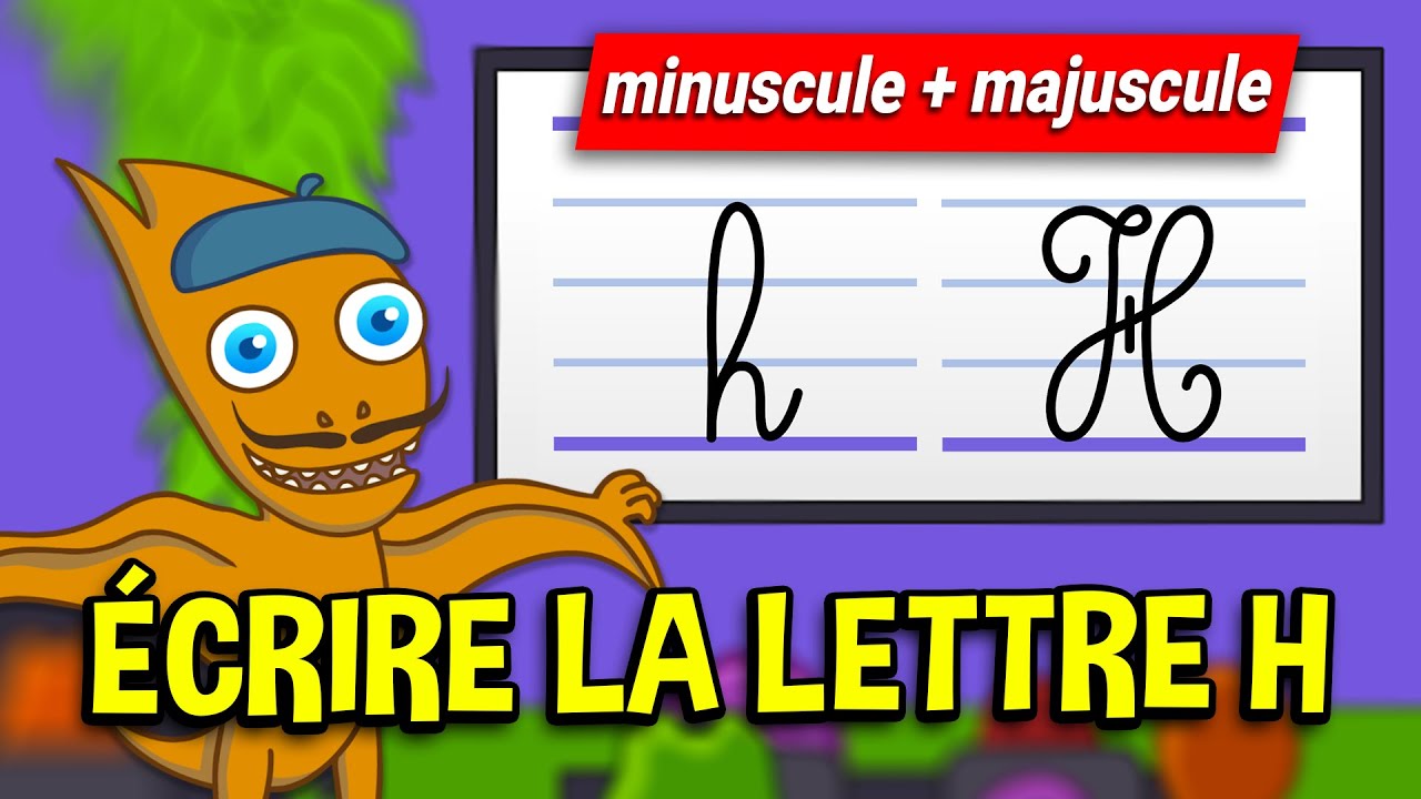 Apprendre à écrire la lettre H (CP - GS) Écriture lettre H minuscule majuscule en attaché (cursive)